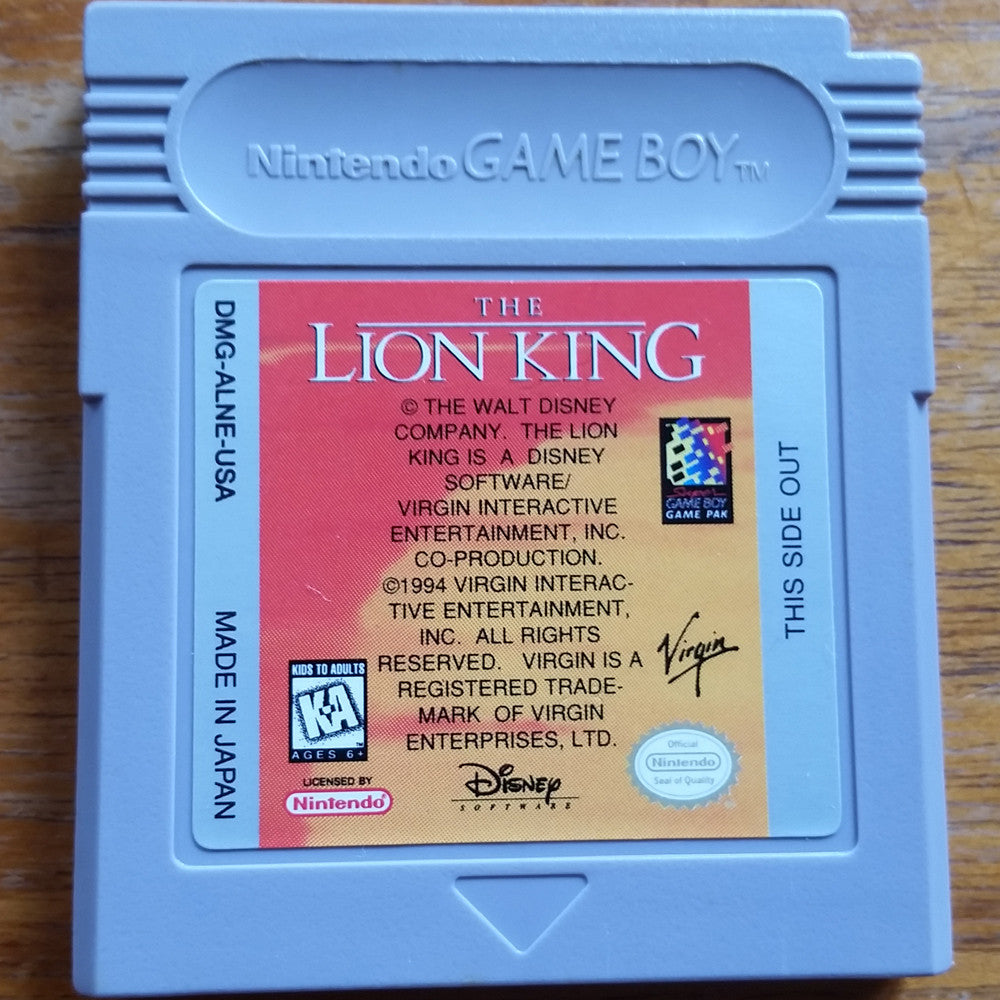 Gameboy The Lion King Geek Inventory