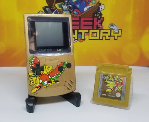 custom gold Gameboy with game