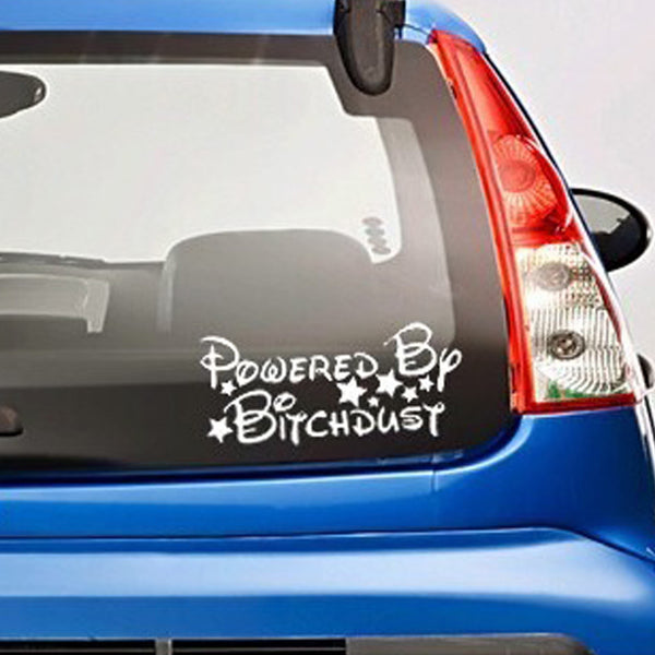 Powered by bitchdust decal sticker