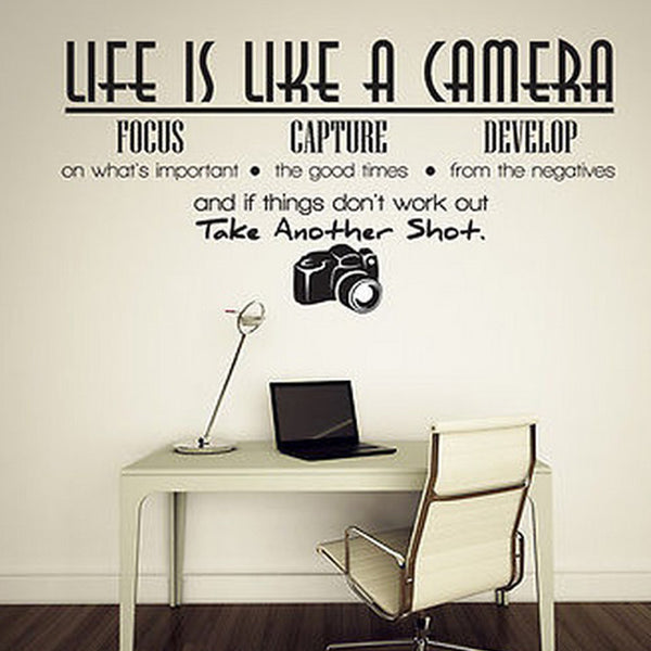 Life is like a camera - wall art vinyl decal