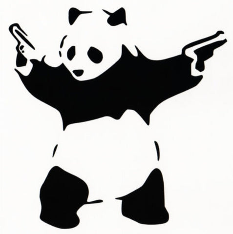 Panda with guns car decal sticker