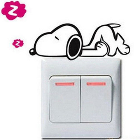 Sleeping snoopy - light switch wall decal
